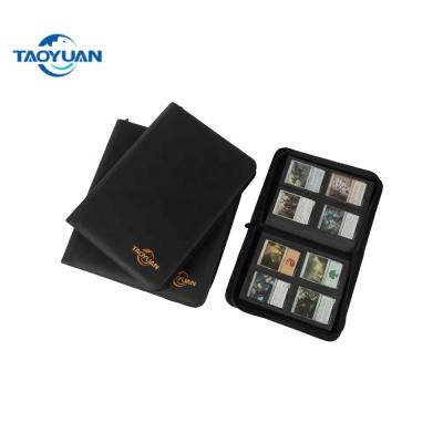 China TAOYUAN 4 PU Pocket Photo Holder with Zipper PU Leather Trading Card Album Folder for sale