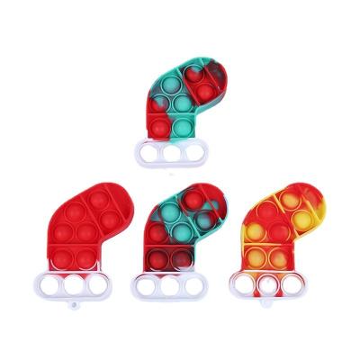 China Funny Educational Simple Buttons Busy Person Toy Bubble Push Noise Silicone Head Chained Sensory Toy for sale