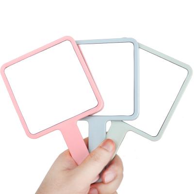 China Customized Square Handheld Mirror Customized Handle Handle Mirror Gift Mirror Beauty Makeup Logo Beauty Salon for sale