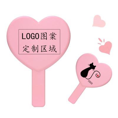 China Personalized Custom Hand Held Makeup Mirror Vintage Personalized Mini Pink Heart Hand Held Mirror With Logo for sale