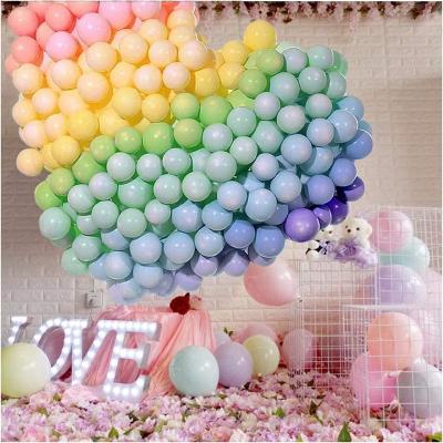 China Family Party Decorations Rainbow Macaroon Balloon 100pcs Durable Candy Colored Latex Party Balloons For Wedding for sale