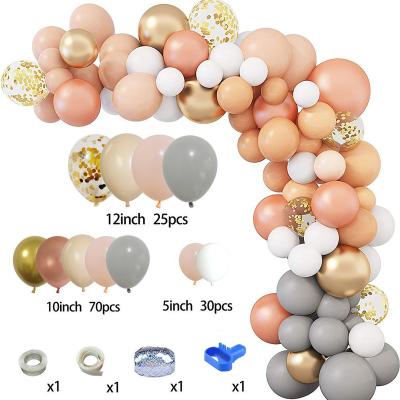 China Top Selling Durable Rose Gold Balloon Garland Arch Kit 129 Pieces Confetti Balloons For Baby Shower Wedding Birthday for sale