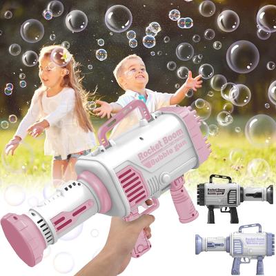 China Plastic 64-Hole Rocket Boom Bubble Gun Bubble Machine Rocket Launcher Bubble Machine Outdoor Game Toys for sale