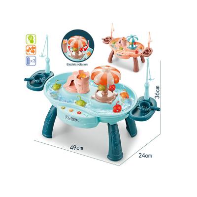 China New Plastic Children With Music Fishing Table Game Electric Fishing Home Toys Table Summer Water Electric Fishing Toys for sale