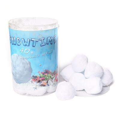 China Non-Toxic Christmas Toys 40Pcs/bucket Simulation Cotton Snowball Safe For Kids Indoor Christmas Snow Ball for sale