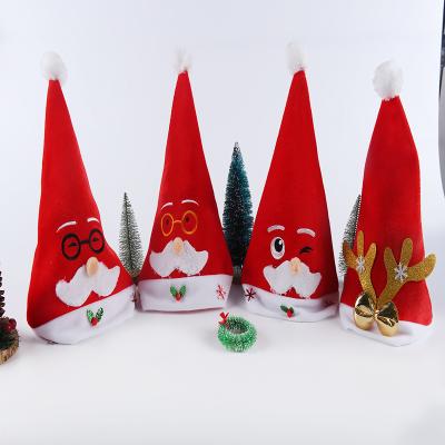 China Golden Christmas Santa Hat Design Velvet Cloth Reindeer Snowman Hat Christmas Eve Holiday Party Supplies New New Year Christmas Decoration for sale