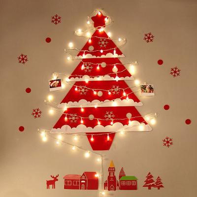 China Christmas Tree Felt Christmas Tree Home Decor Funny Xmas Tree Kids Gifts Christmas Wall Decor With LED Light for sale