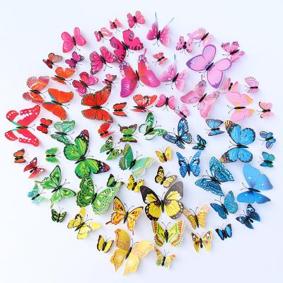 China Modern Colorful 3D Decorative Sticker PVC Butterfly Wall Sticker Butterfly Fridge Wall Decal Birthday Party Decor Butterflies Wall Stickers for sale