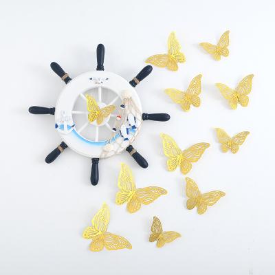 China Top Selling Butterfly 3D Butterfly Wall Decal Wedding Party Decoration Background Butterflies Decorative Beautiful Hollow Wall Paper Sticker for sale