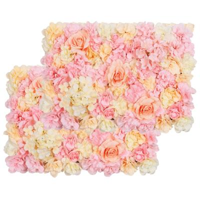 China Wedding Wall Decoration Silk Rose Flower Wedding Background Flower Artificial Flowers Decroation Lanchuang 40x60cm for sale