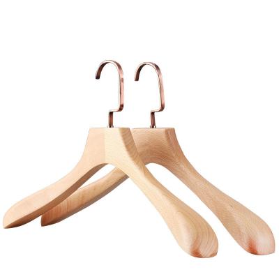 China IMHO Natural Custom Luxury Fancy Costume Boutique Wide Shoulder Anti-Slip Loose Coat Hangers for sale