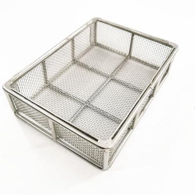 China Sustainable multifunctional crafts 300 200 micron 304 316 stainless steel wire mesh woven baskets for storage for sale