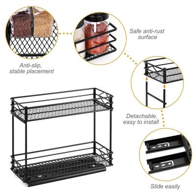 China Wall Mounted Type 304 Viscosity Seasoning Metal Kitchen Rack Non-perforated Storage Drying Miscellaneous Rack for sale