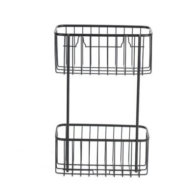 China Wall Mounted Type - 2 Tier Counter Bathroom Basket Organizer Shower Corner Shelf Bathroom Shelving Hanging Shampoo Holder for sale