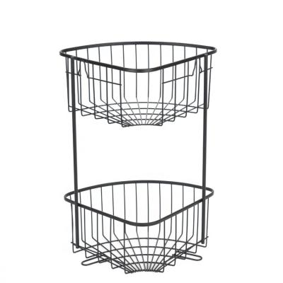 China Wall Mounted Type Chrome Finished Metal Cheap Wall Hung Wire Basket For Kitchen And Wall Mounted Fruit Shelf for sale