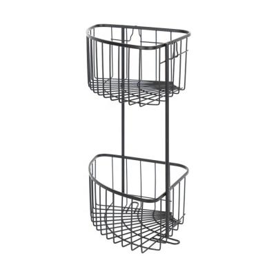 China Wall Mounted Type Undeformed Cheap Wall Hung Wire Basket For Kitchen Metal And Bathroom Shower Rack Shower Caddy for sale