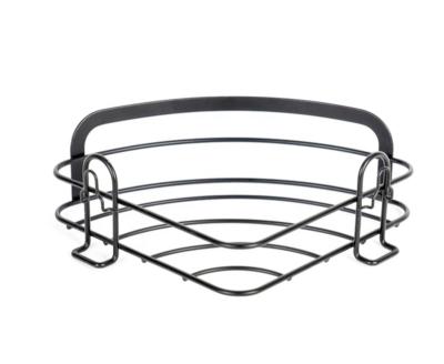 China Wall Mounted Type 304 Stainless Steel Bathroom Necessities Rack Black Daily Basket Towel Rack Hanging Shelf for sale