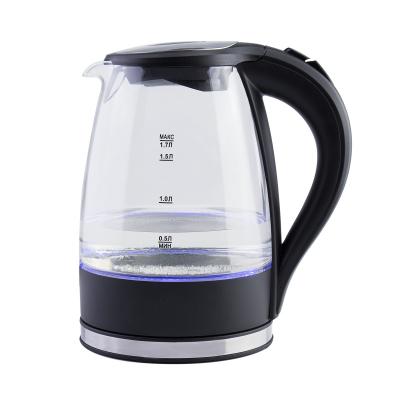 China 360 Degree Base MOQ 200pcs Hot Sales 1.7L Rotation Electric Glass Kettle Cordless Kettle for sale