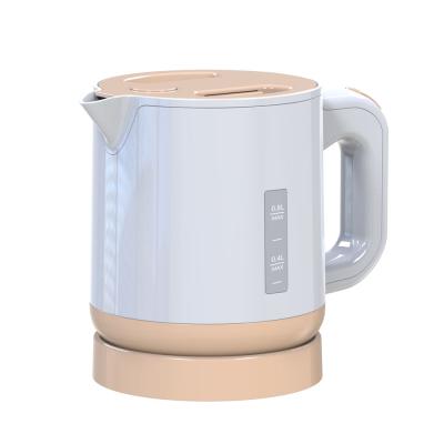 China Cheap 0.8L 360 degree rotation base two layers of plastic electric kettle kettle double wall for sale