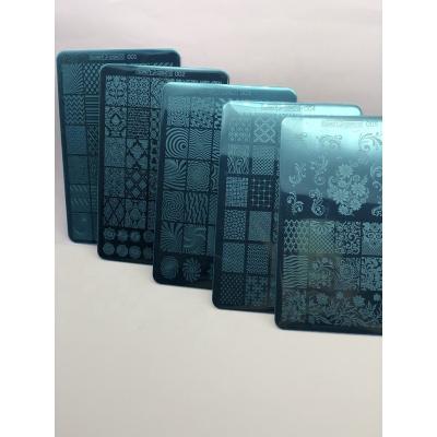 China Elegant Nail Stamping Artist Manicure Art Stamp Image Template Flats Rectangle Multi-pattern Nail Stencils for sale