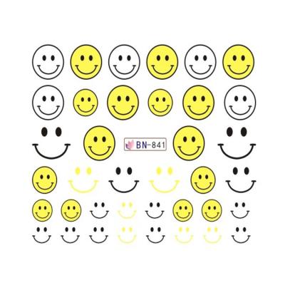 China 2020 BILLION Series New Smile Face Environmental Printing Emotion Art Water Decals Nail Stickers Customized Cute Cartoon For Girls for sale