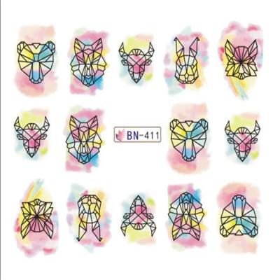 China Popular Finger Watercolor Series Nail Art Butterfly and Feather Design Pattern Water Transfer Nail Sticker for sale