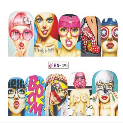 China Fingers Shape POP Style Girls Nail Art Designs Water Transfer Sticker for sale