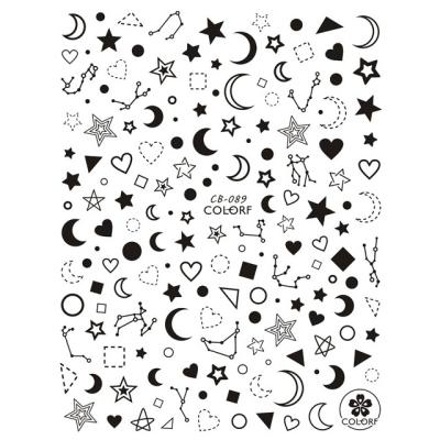 China Various Patterns Fashionable Stars And Moon Hot Sale Nail Art Paper Sticker For Nail Salon for sale