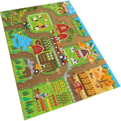 China Educational Toy Hot Selling Children Play Mat Game Cloth Farm World Car Traffic Scene Series Play Mat for sale