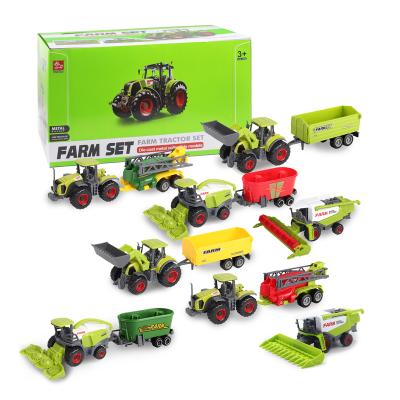 China Toy Good Price 24Pcs Durable 1:64 Farm Diecast Tractor Set With Box Metal Toys Mini Toy Car Diecast Tractor Car Toys Set for sale