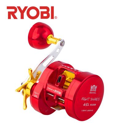 China RYOBI RANMI BATTLE SHARKS Fishing Slow Baiting Reel Fishing Reels Max Drag 15KG BB Saltwater Drum Wheel Bream RANMI BATTLE SHARKS 10+1 for sale