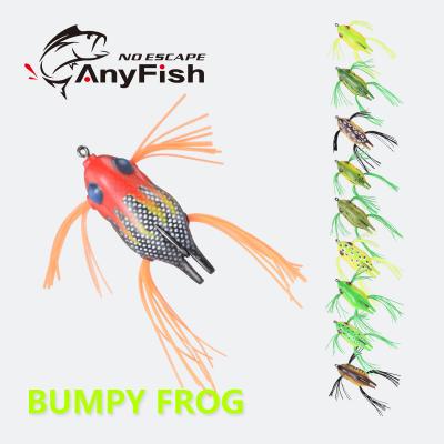 China ANYFISH Single Hook 7.7g Single Hook ANYFISH Artificial Soft FROG 4.5cm Bait With Barb Topwater Floating Fishing Lures Saltwater UNEQUAL FROG 45mm for sale