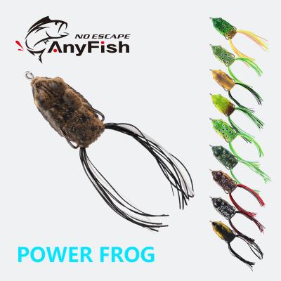 China ANYFISH POWER FROG 3.7cm/6.2g 4.2cm/7.5g Double Hooks 2 Models Ray Floating Artificial Topwater Soft Baits Fishing Lures POWER FROG for sale