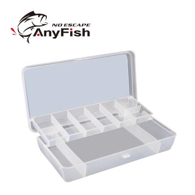 China Double Layer Plastic Storage Box Plastic Fishing Lure Tools Transparent White Buckle Tool Box 21cm 15cm Pcs Fishing Box for sale