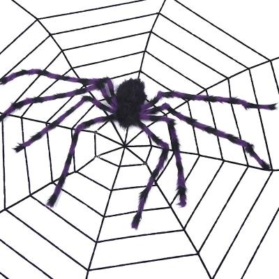 China Festival Decoration Sticks Halloween Decoration Supplies Halloween Party Dreadful Spider Weight Custom Halloween Cobweb for sale