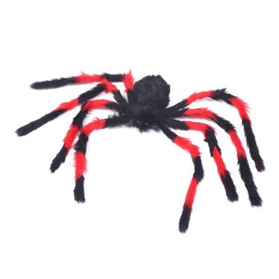 China Festival Decoration Sticks Factory Direct Sale Giant Colorful Spider For Halloween Decorations 90cm Realistic Plush Spider for sale