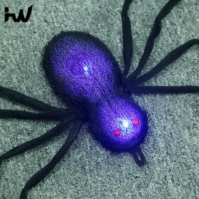 China Festival Decoration Sticks Halloween Decoration Electric Light Props Party Glowing Spider Halloween Party Ornaments Horror Crawling Spider for sale