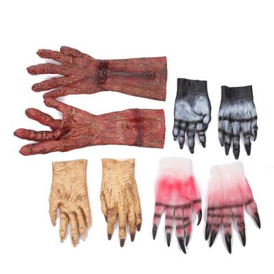 China Halloween Decoration Halloween Costume Dance Party Cosplay Prop Halloween Gloves Wolf Scary Horror Gloves for sale