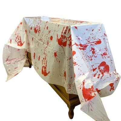 China Halloween Decoration Halloween Blood Print Tablecloths Horror Halloween Party Decor Table Covers Haunted Room Props Mats for sale