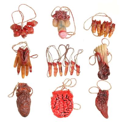 China Halloween Decoration Terrist Halloween Party April Fool Props Organ Pendant Cheap Price Bloody Body Parts for sale