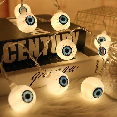 China Halloween Decoration Lantern Party Home Props Skull String Fairy Lights Up Halloween Decoration Party House LED Halloween Eyeball String Lights for sale