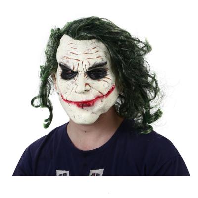 China 2020 New Halloween Decoration Scary Clown Evil Killer Shield Latex White Hair Halloween Joker Adult Shield for sale