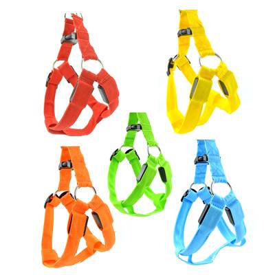 China 2022 Factory Wholesale Dog Harness Rechargeable Dog Vest Trunk Dog Harness LED Collar Nylon Safty Leashes for sale