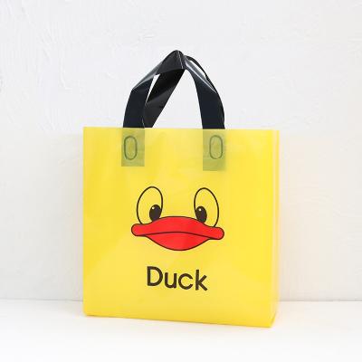 China Security Custom Design LDPE Buckle Plastic Flexible Handle Bag Shopping Carrier Bag For Dance Shoes for sale