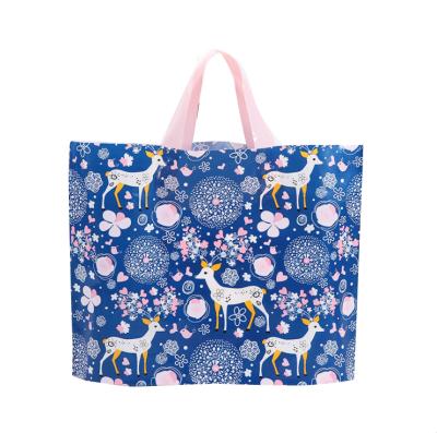 China Reusable Promotional Buckle Handle Shock Resistance Colorful Printing Plastic Shopping Bag for sale