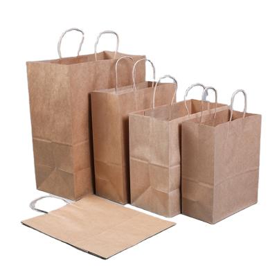 China Food Grade Brown Paper Bag Customized Fashion Shopping Bag Brown Kraft Paper Bag With Printable Logo For Takeaway Food Bag for sale