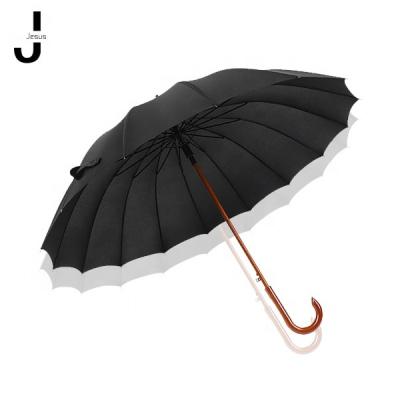 China Wholesale Cheap Hot Sale J Type Luxury Morden Factory Custom Automatic Pole Wood Straight Umbrella Umbrella for sale