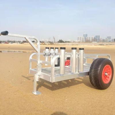 China Durable Easy Disassembly Cart PU Tire Aluminum Beach Fishing Cart for sale