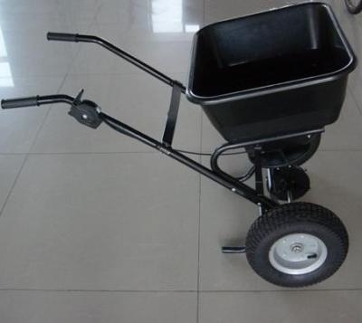 China Two Wheel Adjustable Plastic Farms Grass Seed Fertilizer Spreader for sale