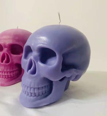 China Prinitng Box Dye Oud Soy Palm Wise Wax Customized New Color Custom Lavender Birthdays Halloween Gift Scented Skeleton Skull Candle for sale